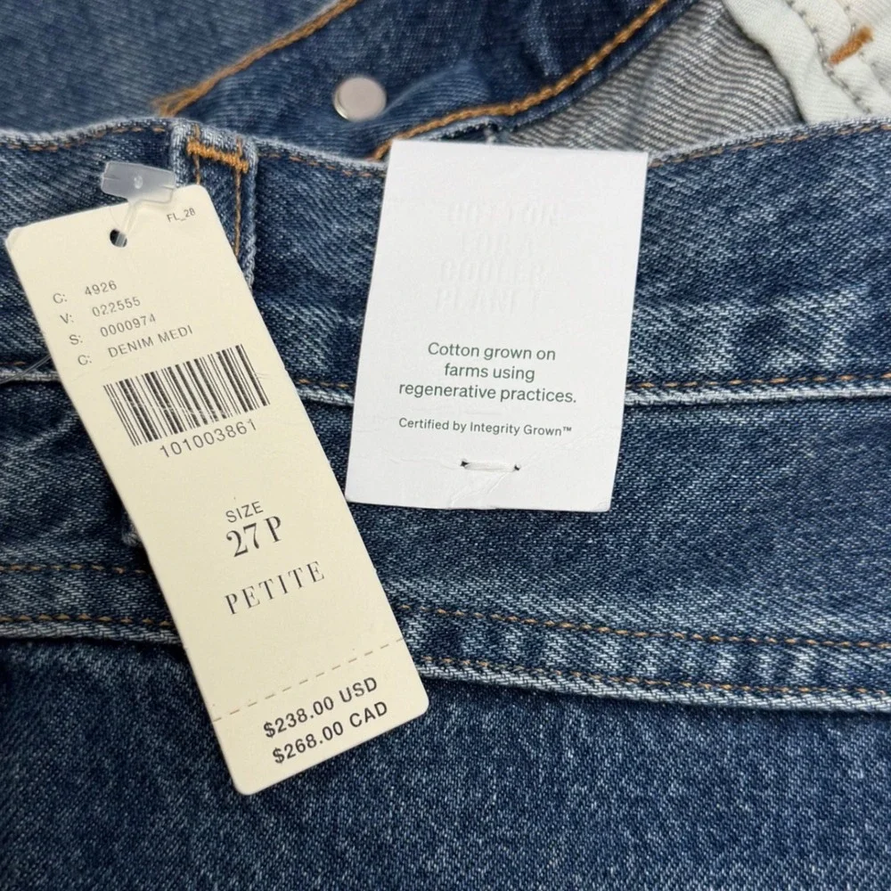 NWT AGOLDE Leena Jean Petite 27P Denim Baby Boot Cut 31" Raw Hem Anthropologie - Picture 7 of 14